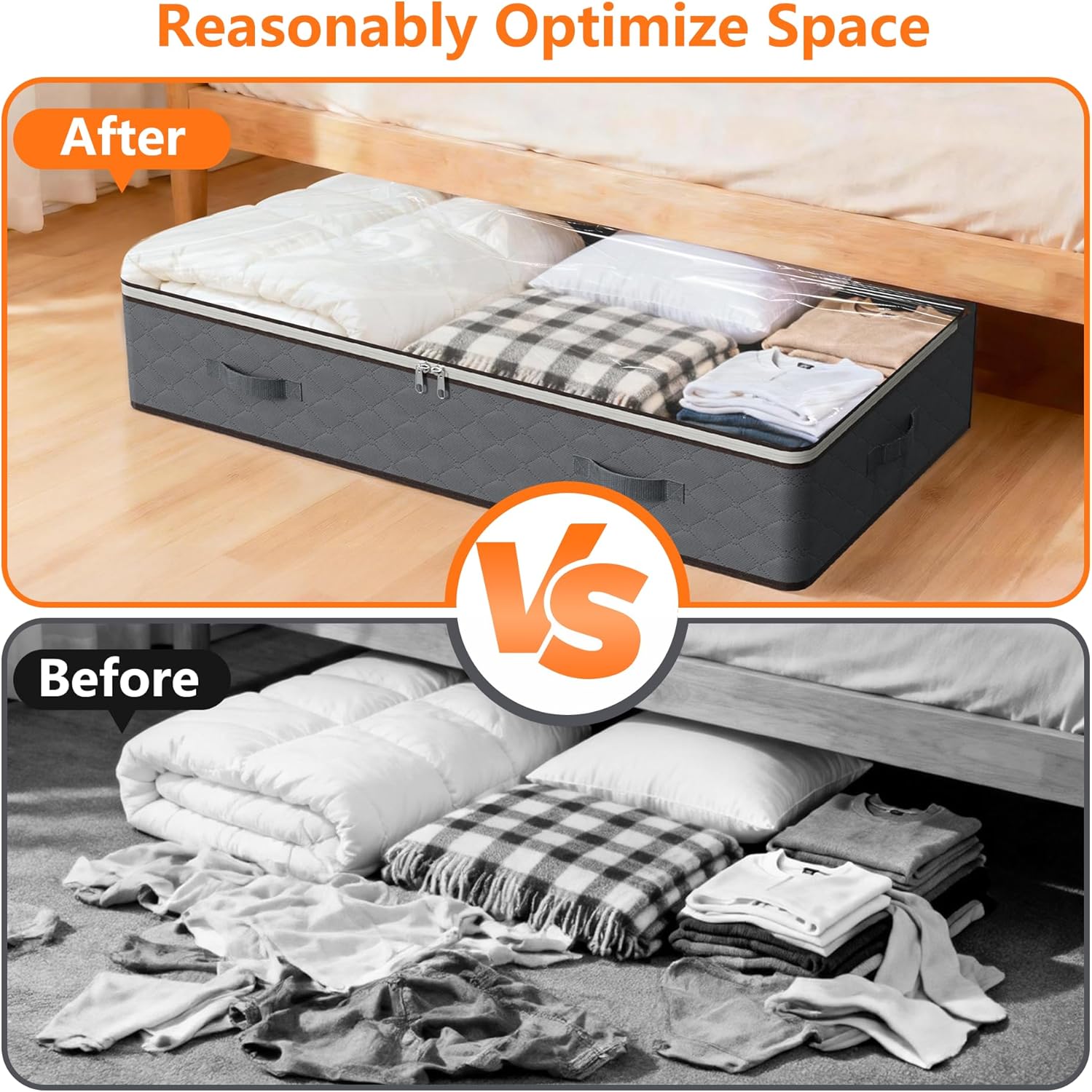 90L Under Bed Storage Containers,4-Pack Closet Organizers and Storage Bins