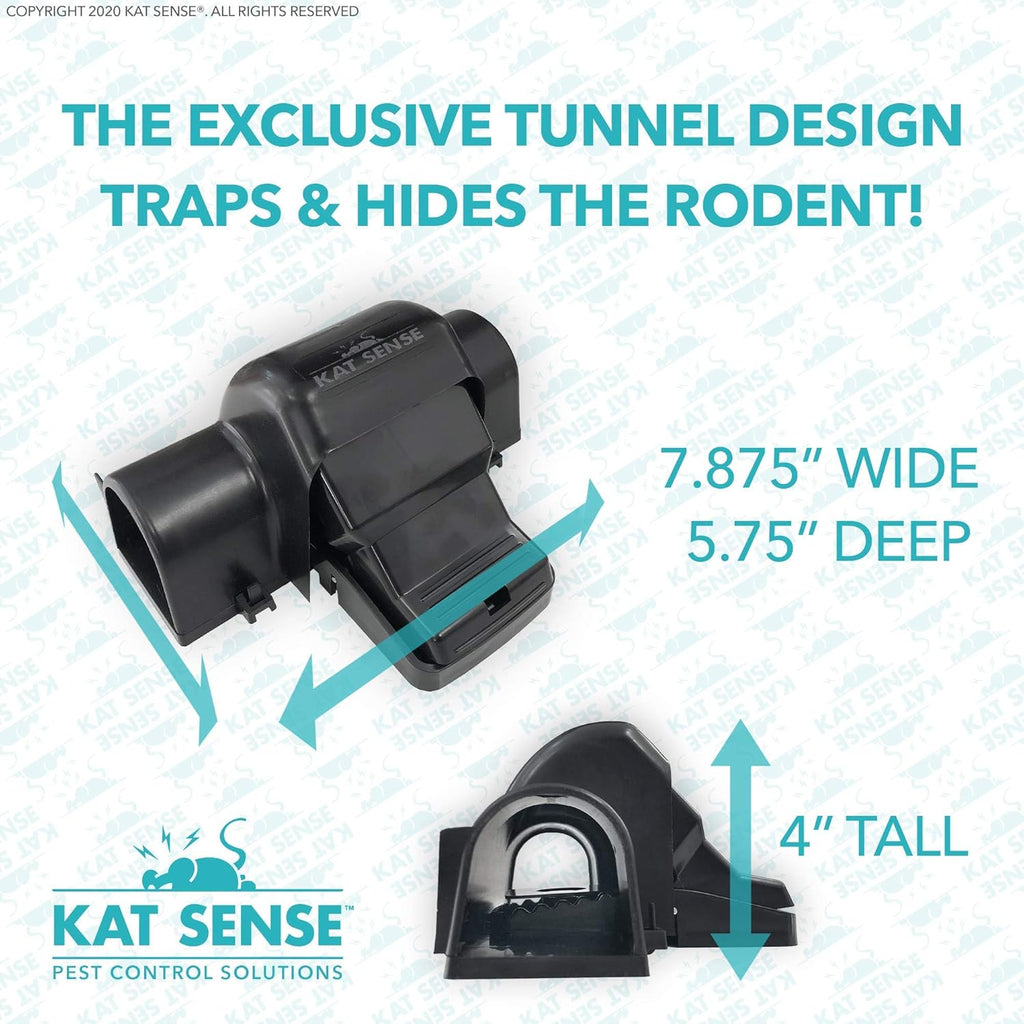 Covered Rat Trap & Chipmunk Trap, Prevents Accidental Triggering with Tunnel Design, Quick Action Pest Control