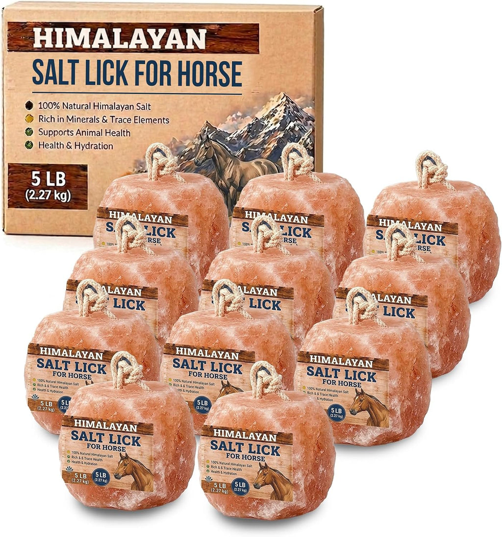8 Himalayan Salt Block for Horses with Rope Natural Horse Salt Lick for Hydration and Mineral Support