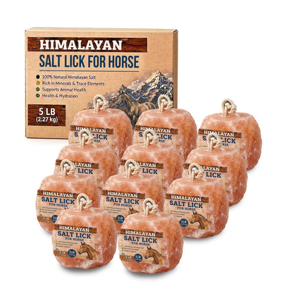 12 Himalayan Salt Block for Horses with Rope Natural Horse Salt Lick for Hydration and Mineral Support