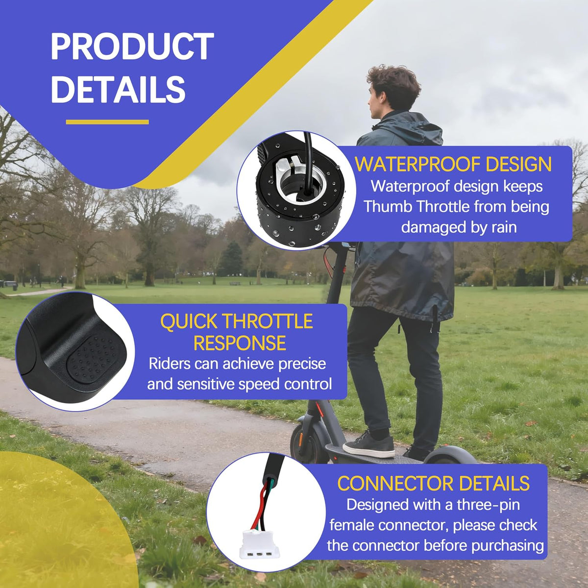 Replacement Thumb Throttle for GOTRAX GXL V2 Electric Scooter