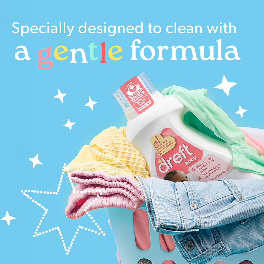 Baby Liquid Laundry Detergent, Gentle on Sensitive Skin Laundry Soap, 84 fl oz, 64 Loads (Packaging May Vary)