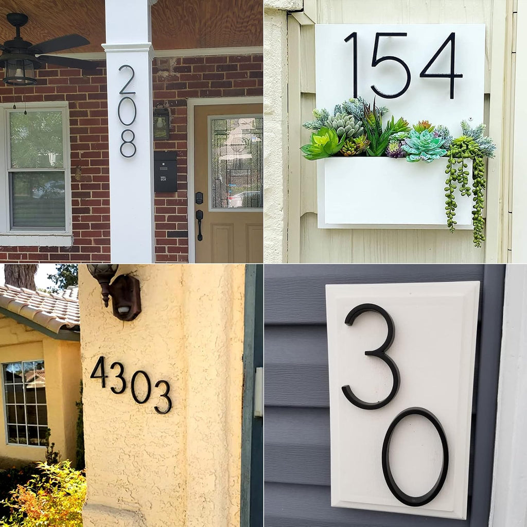 House Modern Numbers Floating, 5 Inch Black House Numbers for Outside Garden Door Mail Box Decor, with Nail Kit and
