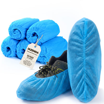 XL Disposable Shoe Covers - 50 Pack (25 Pairs) Oversized Non-Woven Booties