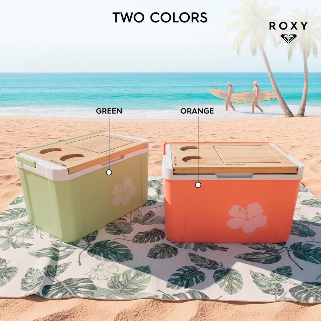 15 Quart Cooler with Sliding Wooden Lid and Cutting Board, Portable Insulated Hard Cooler for Beach, Picnic, Travel