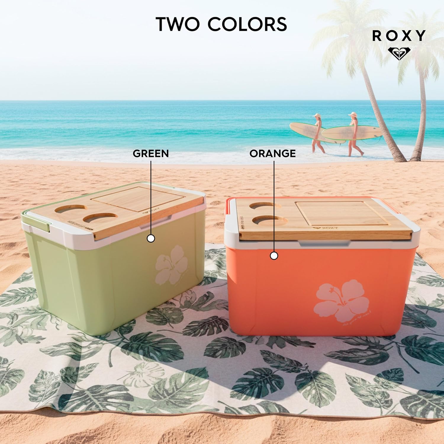15 Quart Cooler with Sliding Wooden Lid and Cutting Board, Portable Insulated Hard Cooler for Beach, Picnic, Travel