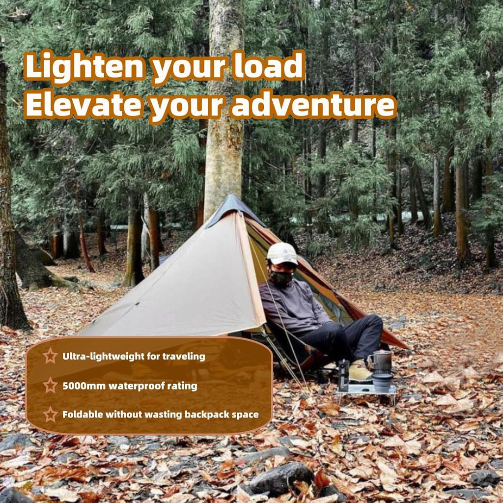 3FULGEAR Ultralight Tent for Backpacking, LANSHAN 1 Trekking Pole Tent 1 Person 3/4 Season Lightweight Easy Set Up