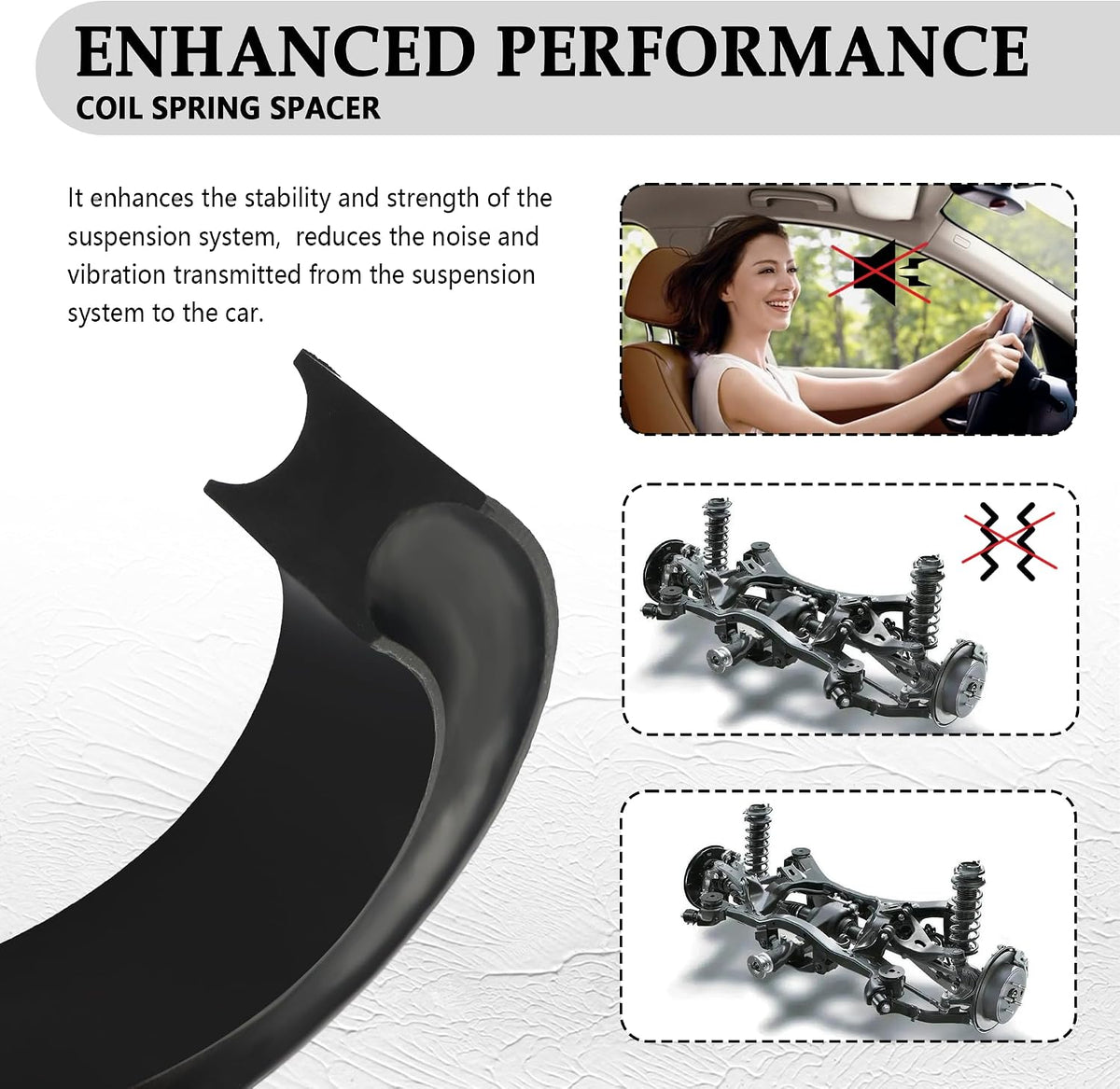 2PCS Coil Spring Spacer for 5-5.5 Inch Car Enhance Spring Rate,Heavy-Duty Coil Spring Booster of Vibration Damping Thick Rubber Washers,Universal Coil Spring Spacers for Car Accessories
