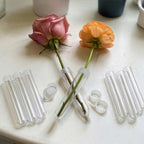 Floral Water Tubes with Caps 3.5" Clear Plastic Flower Vials