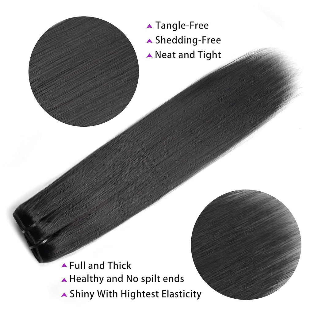Affordable 14 Inch Yaki Straight Clip ins Human Hair Brazilian Yaki Straight Clip in Hair Extensions Unprocessed