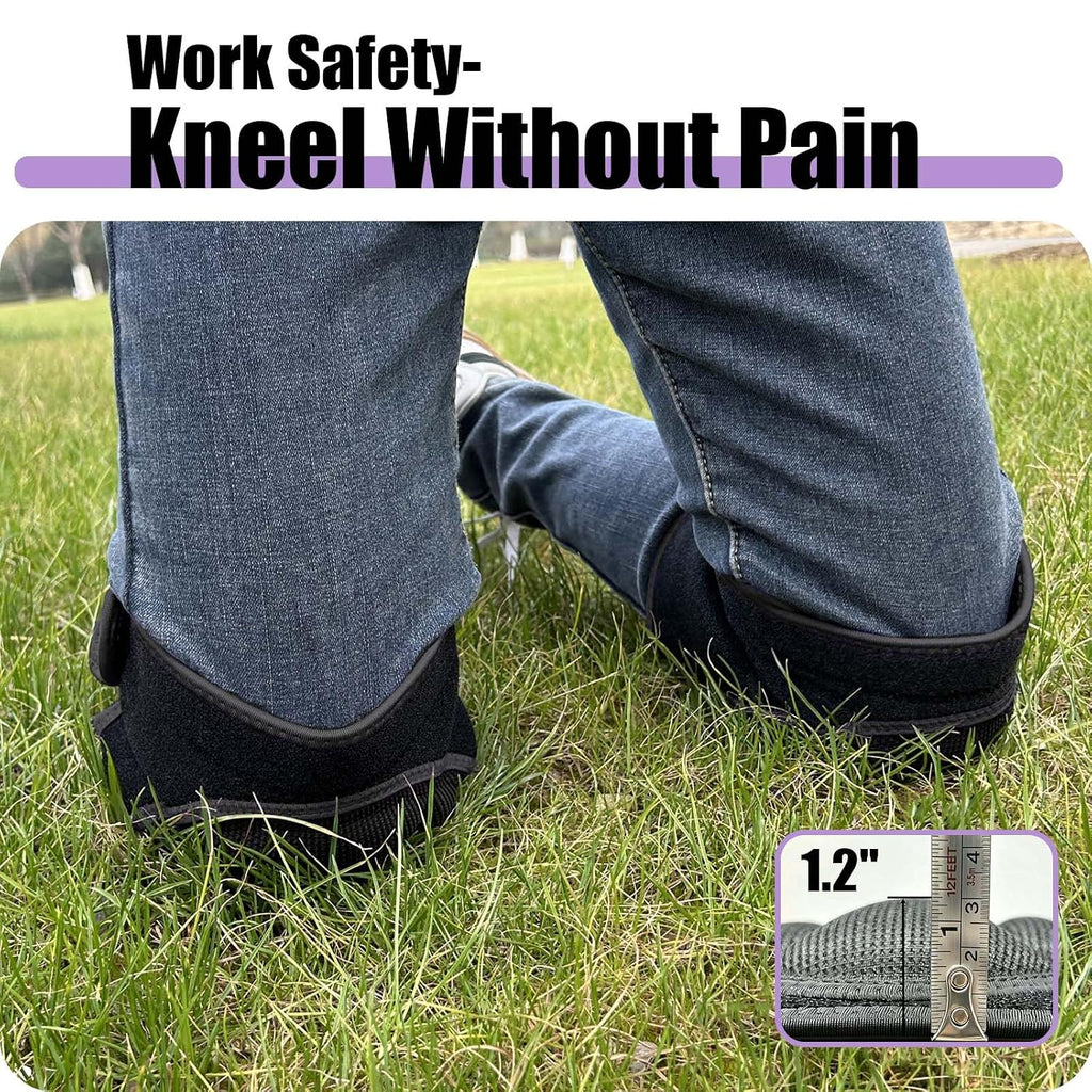 Men & Women Knee Pads - Waterproof Cushion with Straps for Adult, Black L