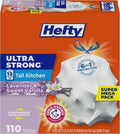 Ultra Strong 13 Gal Kitchen Trash Bags, Lavender Vanilla, 110ct | Bulk Pack, 13G Tall White Trash Bags with