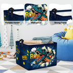Large Dragon Kid Storage Basket Foldable Boy Laundry Hamper, 36L