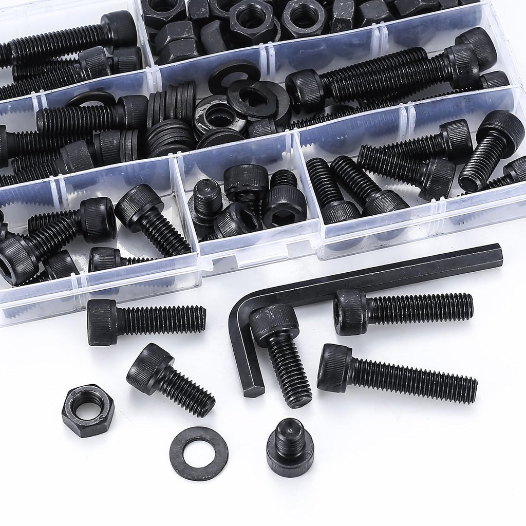 112 Pcs M8 Screws Set, M8 Bolts and Nuts Assortment Kit