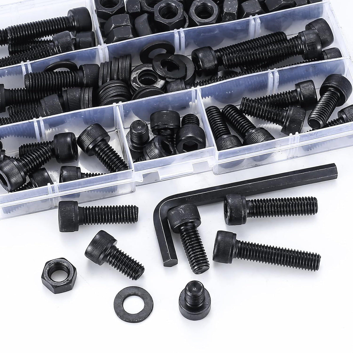 112 Pcs M8 Screws Set, M8 Bolts and Nuts Assortment Kit