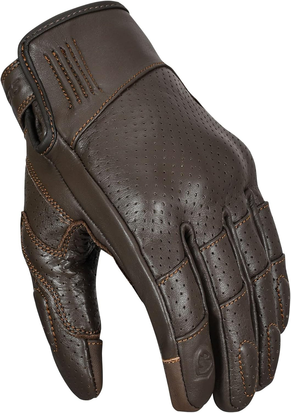 Leather Motorcycle Gloves for Men- 100% Cowhide Leather Biker Gloves, Touchscreen, Breathable, Knuckle Protection
