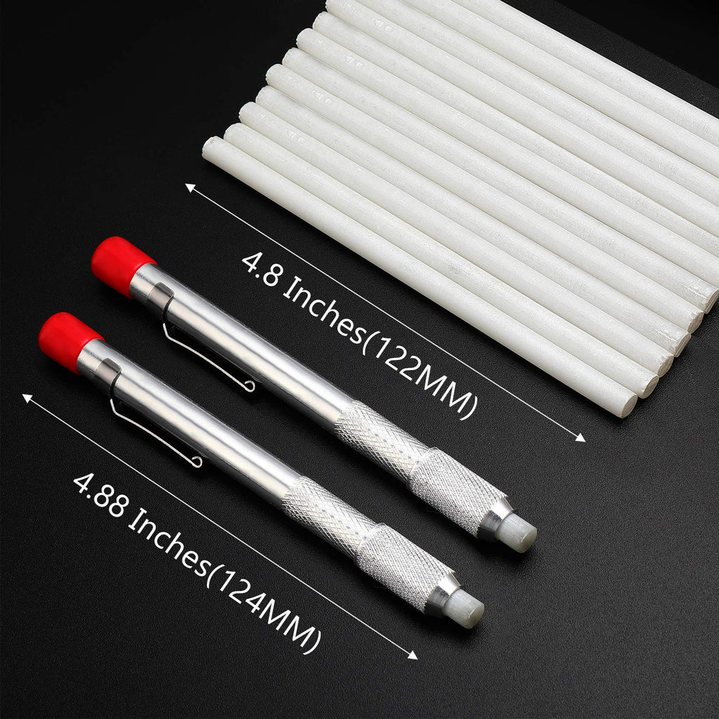 Soapstone Pencil Holders for Welding, 2 Pcs with 12 Refills