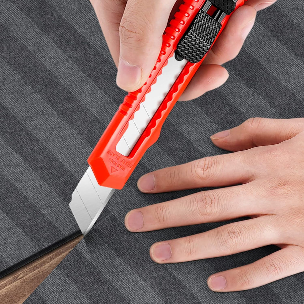 30 Pack Box Cutter Retractable, 18mm Utility Knife, Snap-Off Blade
