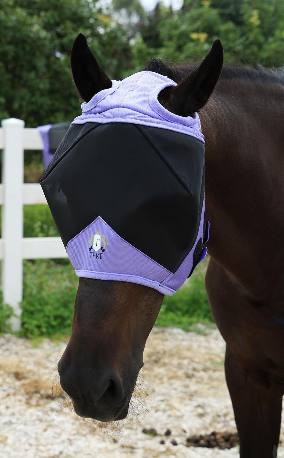 Fine Mesh Horse Fly Mask w/No Ears, UV Blocking 3D Eye Visor with Extra Fleece Cushioned Forehead, Protection from