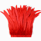 Red Rooster Feather Trim for DIY Sewing Crafts, 10-12inch 2 Yards