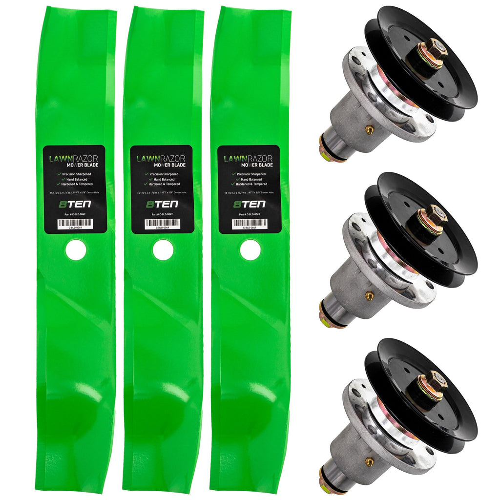 8TEN Spindle Mulching Blade Kit for Exmark 103-1183 44 Inch Deck