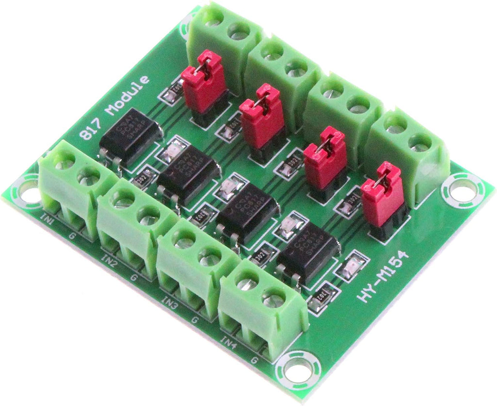 NOYITO PC817 4-Channel Optocoupler Isolation Board Voltage Converter Adapter Module 3.6-30V Driver Photoelectric Isolated Module