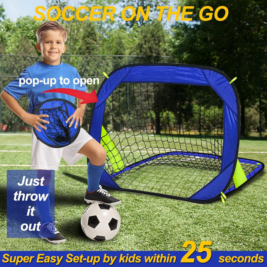 Pop Up Soccer Goals Nets for Backyard Beach Soccer Training Net Mini Portable Foldable Lightweight Indoor + Outdoor