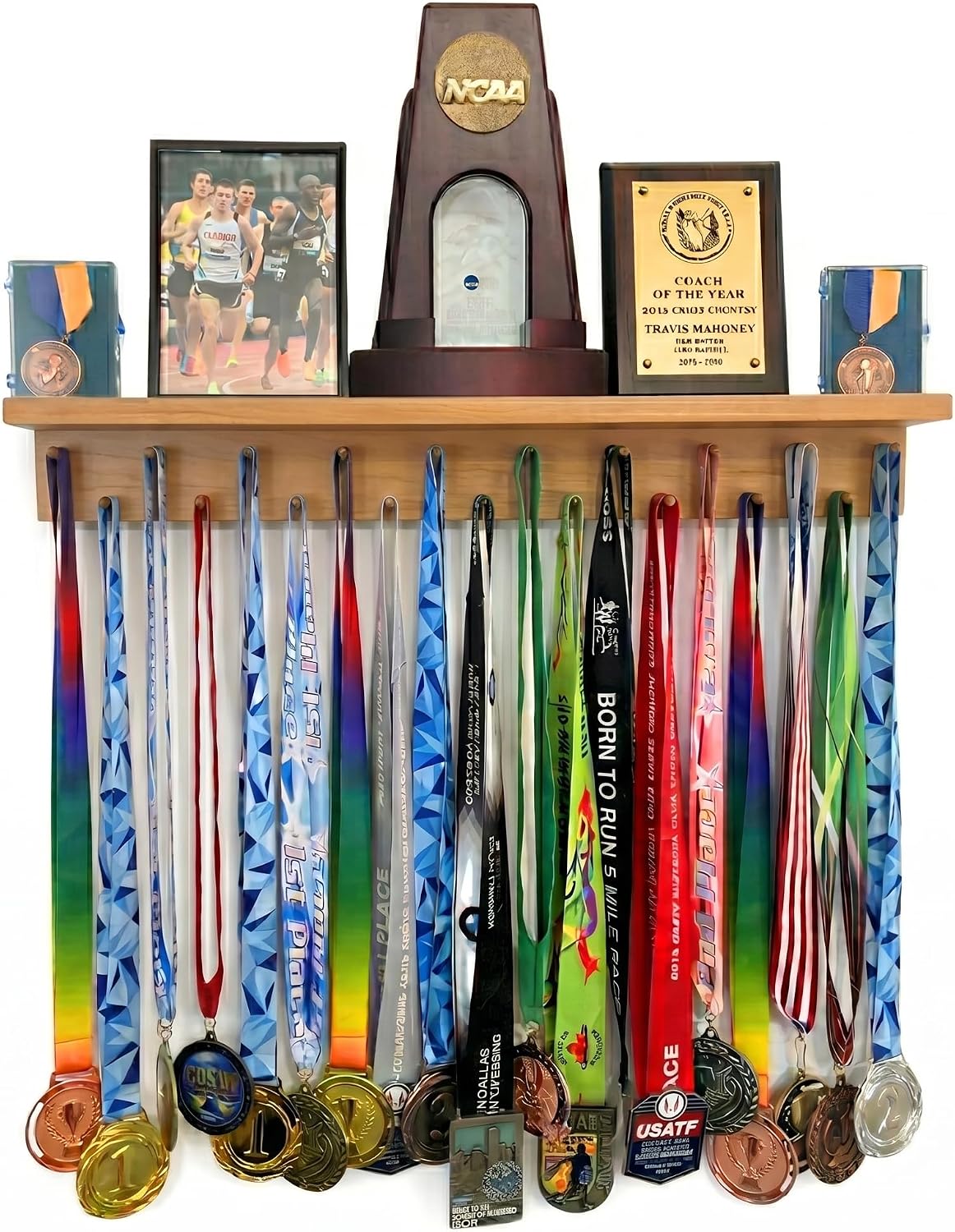 Premier Medal Hanger Display Rack and Trophy Shelf for Gymnastics, Soccer, Basketball, Football, and More – 2, ft