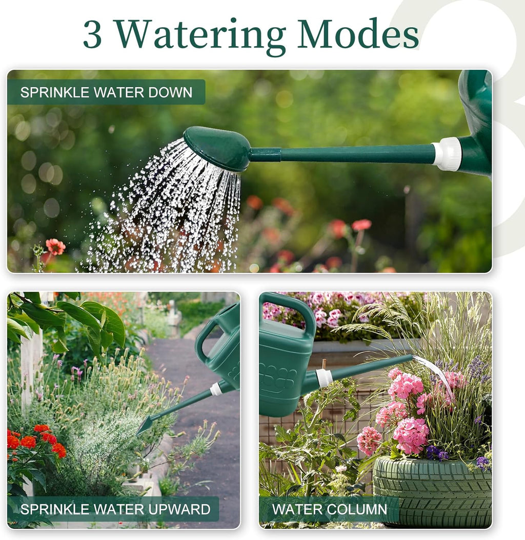 2 Gallon Watering Can, Garden Watering Can Outdoor, Plant Water Can with Removable Long Spout and Stainless Steel