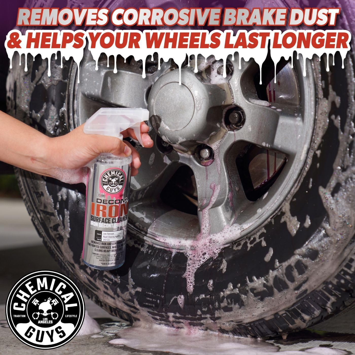 Decon Pro Iron Remover & Wheel Cleaner, Fallout Spray, 16 oz | Dissolves bonded iron, brake dust and fallout on