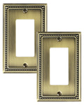 TREEWELL 2-Pack Decorator Outlet Cover Plate, Antique Brass