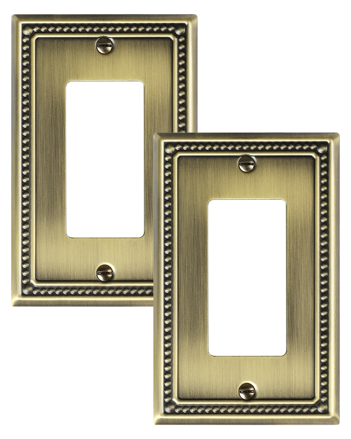 TREEWELL 2-Pack Decorator Outlet Cover Plate, Antique Brass