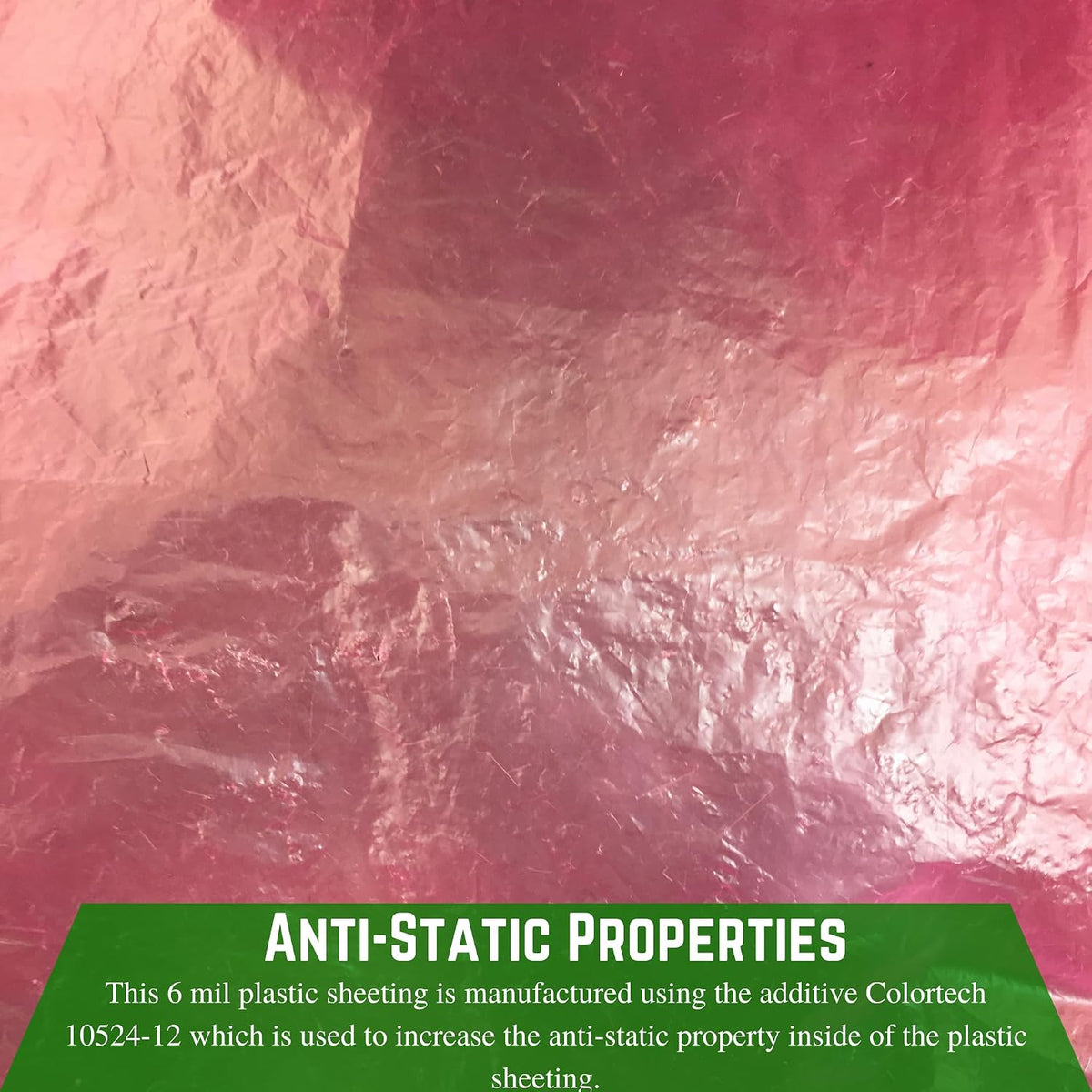 Anti-Static Pink Plastic Sheeting - 6 mil - Pink Plastic Tarp, Anti-Static Plastic Sheeting, Construction Plastic