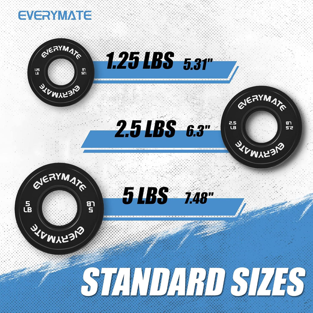 Change Weight Plates 1.25LB 2.5LB 5LB Set Fractional Olympic Bumper Plates for Cross Training Steel Insert Strength