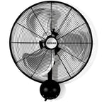 Pro High Velocity Oscillating Wall Fan, 3 Speeds, Black, 20in