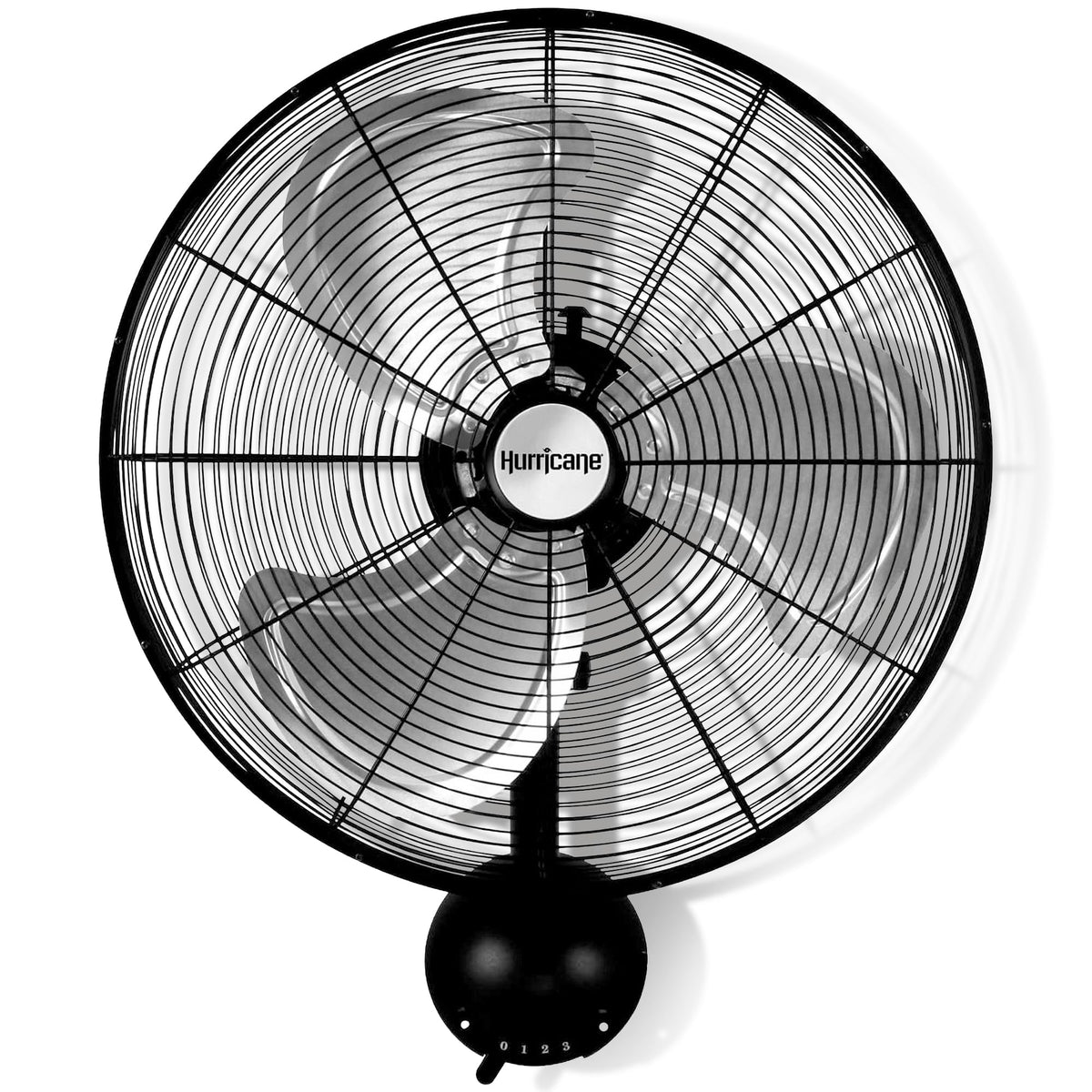 Pro High Velocity Oscillating Wall Fan, 3 Speeds, Black, 20in