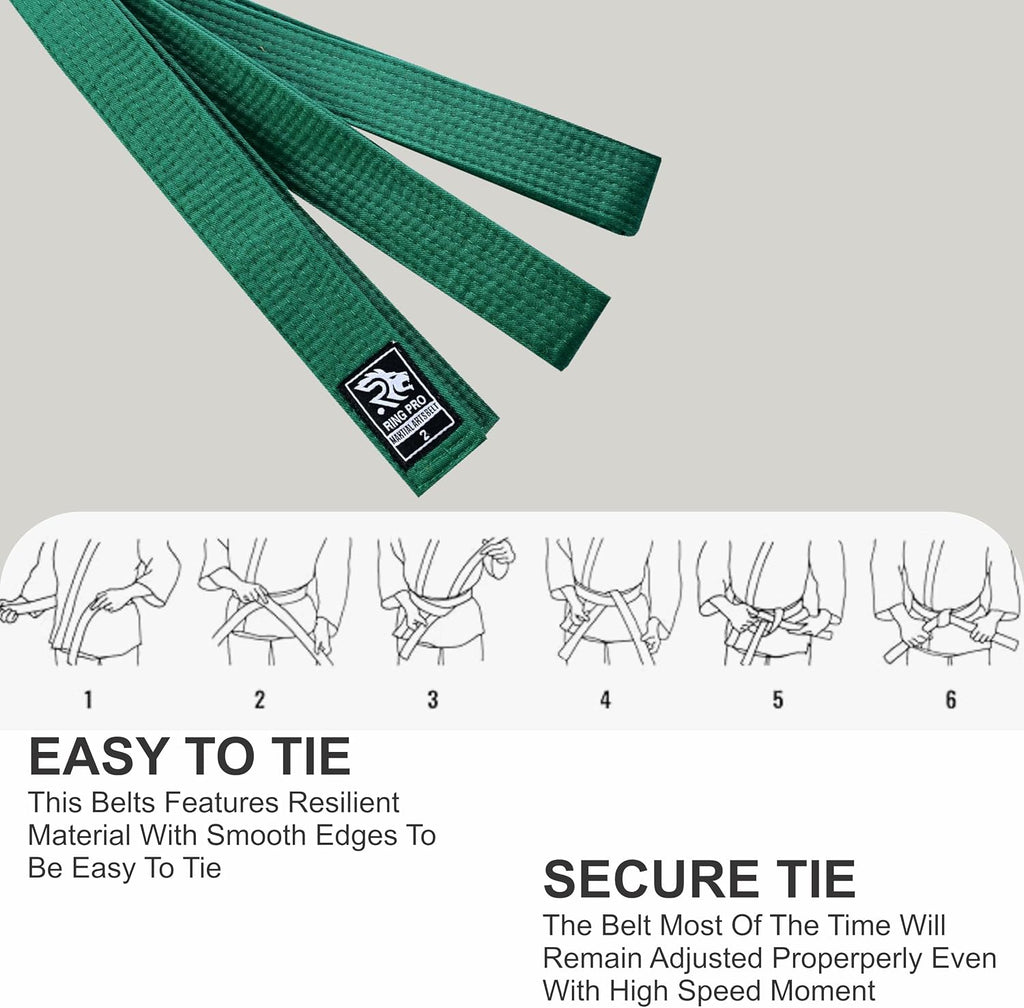 Martial Arts Belt for Karate, Taekwondo, Judo & Aikido Durable Polycotton Rank Belt for Kids & Adults