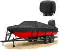 Boat Covers 16-18ft 1200D Waterproof Heavy Duty Marine Tarp Black Bass Boat Cover, Fits V-Hull, Tri-Hull, Runabout &