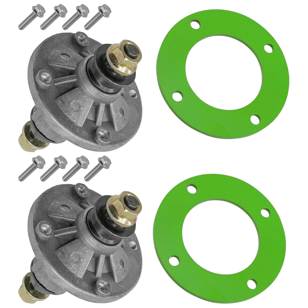 Caltric 2 Spindle Assembly with Ring Compatible with John Deere Oregon 42" 44" 46" 48" 54" Mower Deck