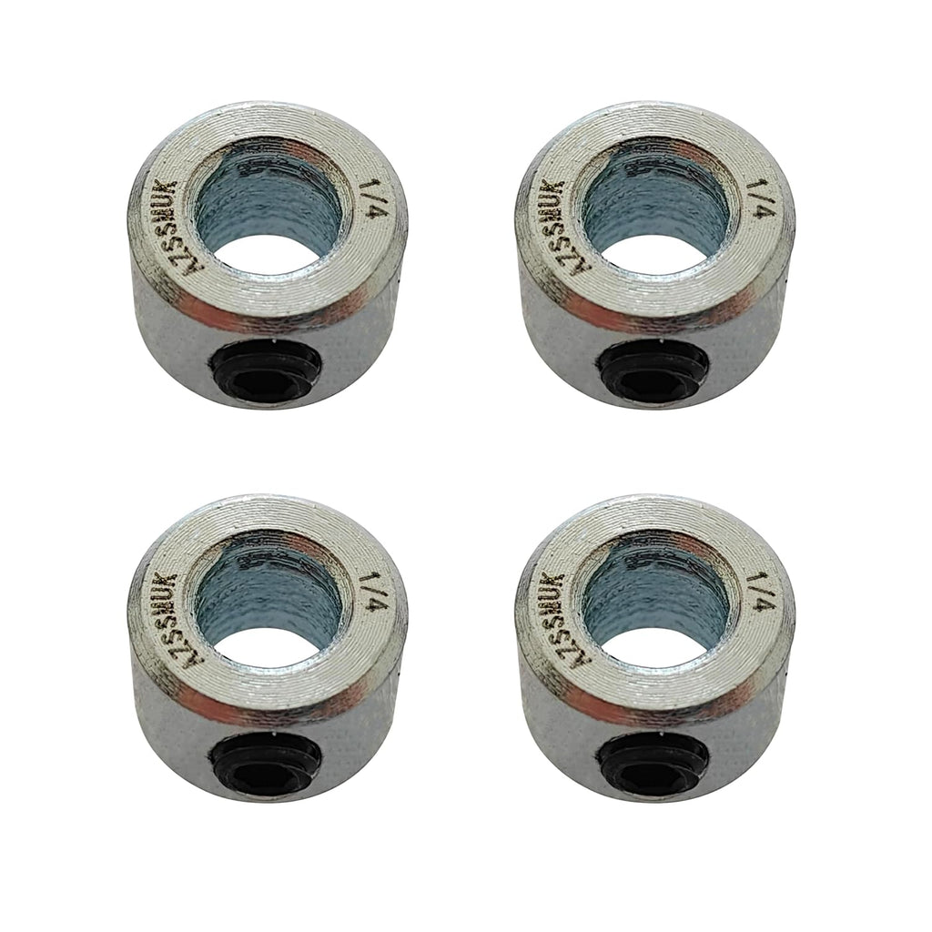 1/4" Bore Shaft Collar Solid Steel Style Zinc Plated Set Screw for Machinery and Industrial Use