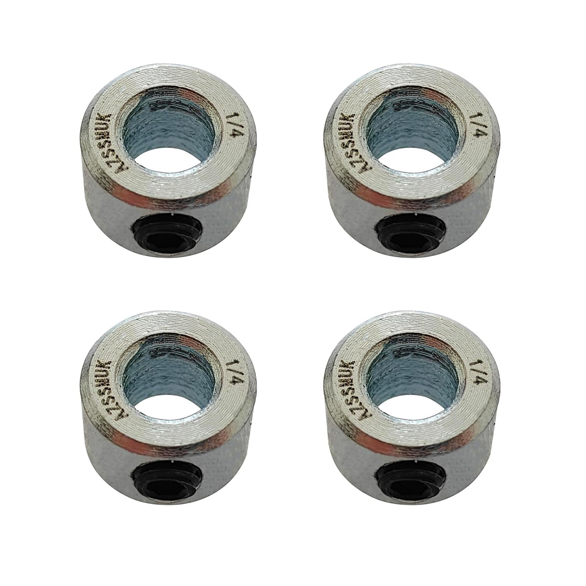 1/4" Bore Shaft Collar Solid Steel Style Zinc Plated Set Screw for Machinery and Industrial Use