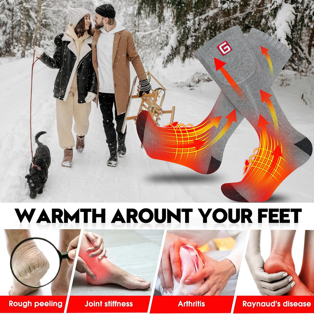 Heated Socks Women Thermal Insulated Socks for Arthritis, Winter Thick Warm Cotton Sox Heating Foot Warmer, Unisex &