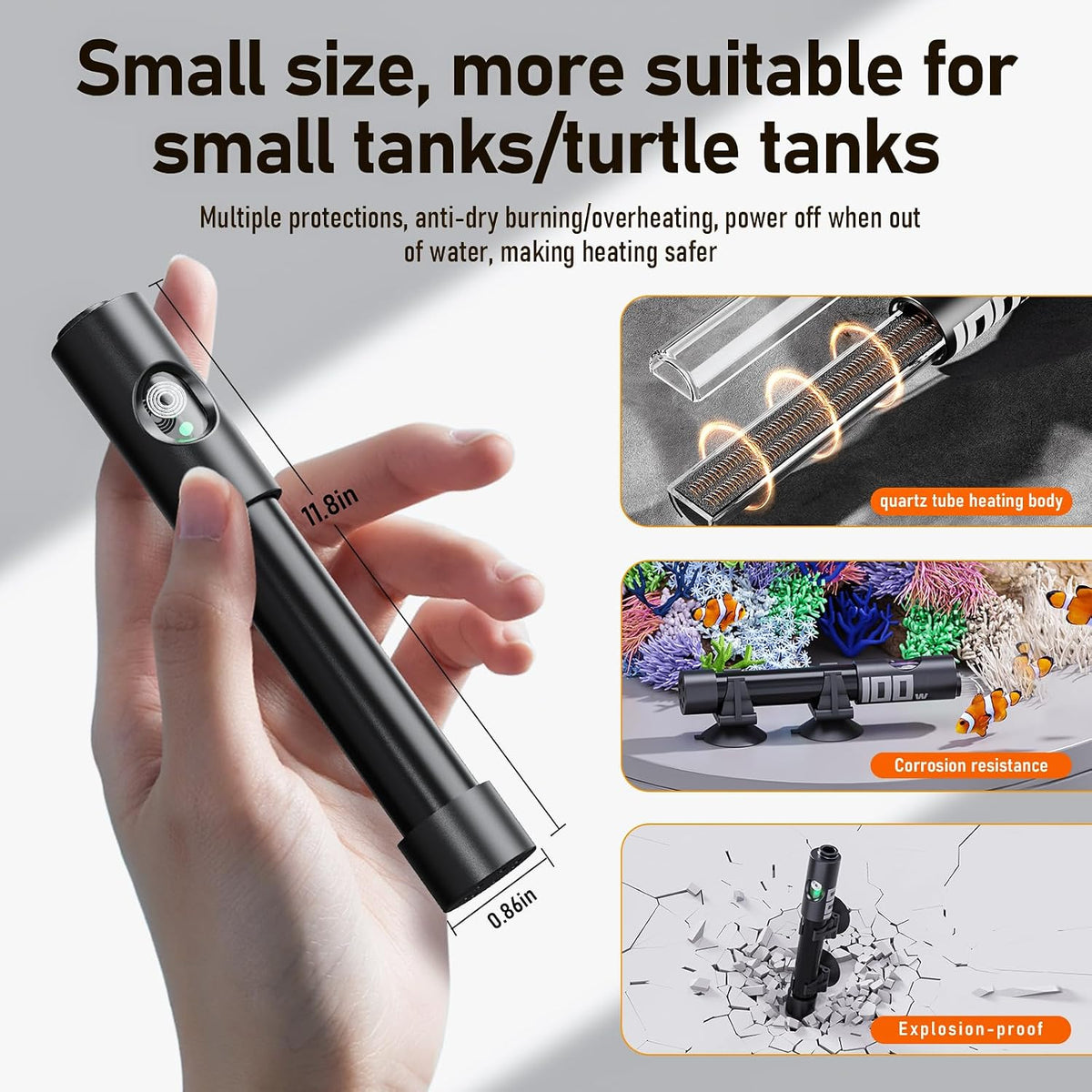 100W Aquarium Heater for 10-20 Gallon Tanks