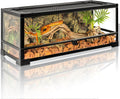 Tempered Glass Reptile Tank, 30x12x12 Inch Front Opening Terrarium with Top Screen Ventilation & Water-Holding
