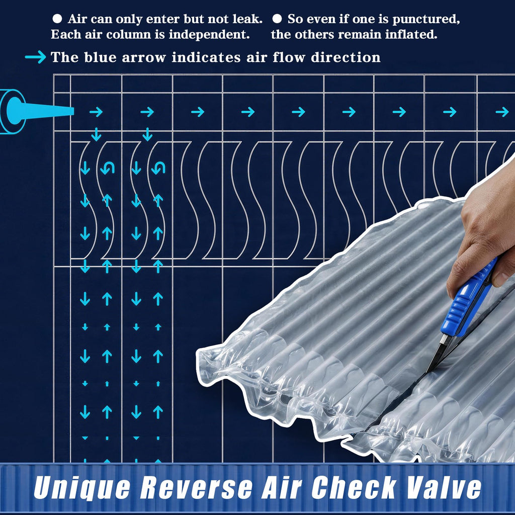 Extra Thick Bubble Wrap,7.87” x 164 ft Air Pillows For Shipping