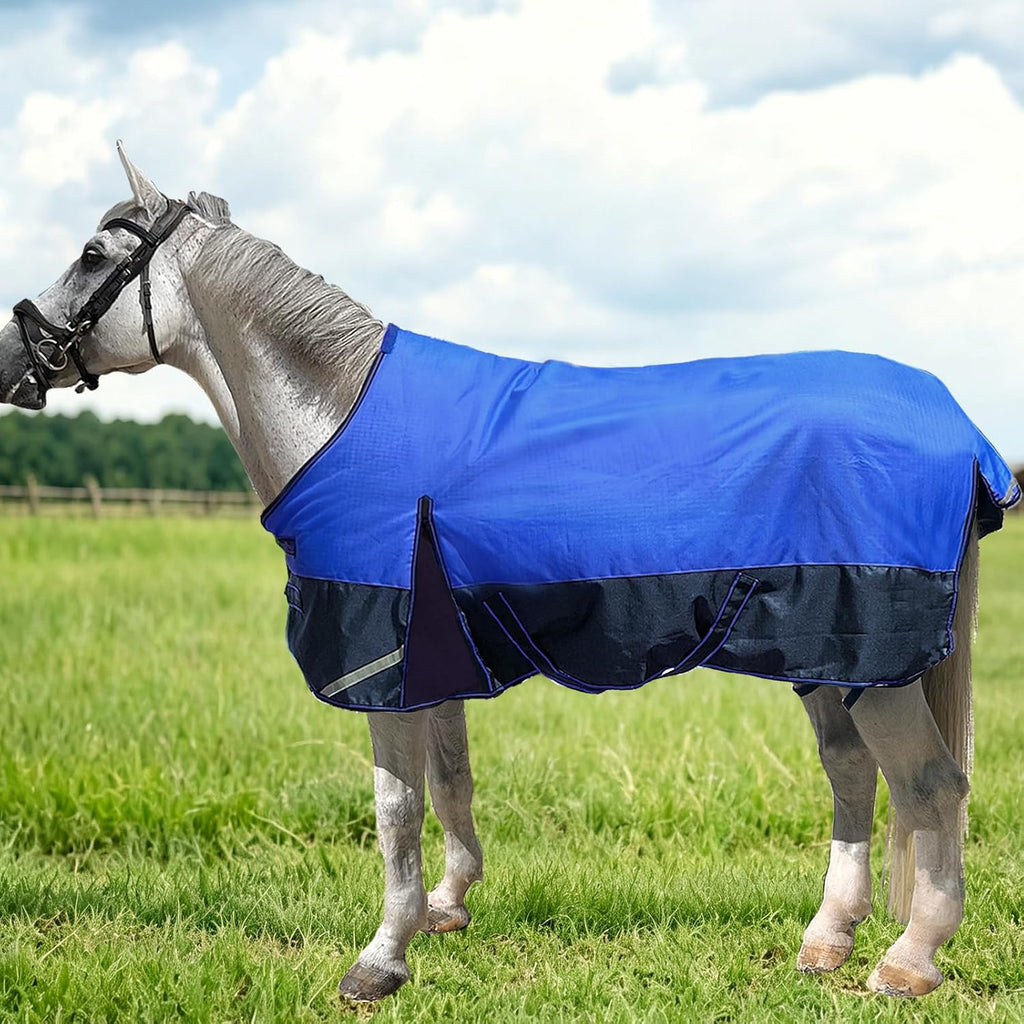 1200D Fall Horse Turnout Sheet (0g No Fill) Horse Blanket,Dark Blue 69''