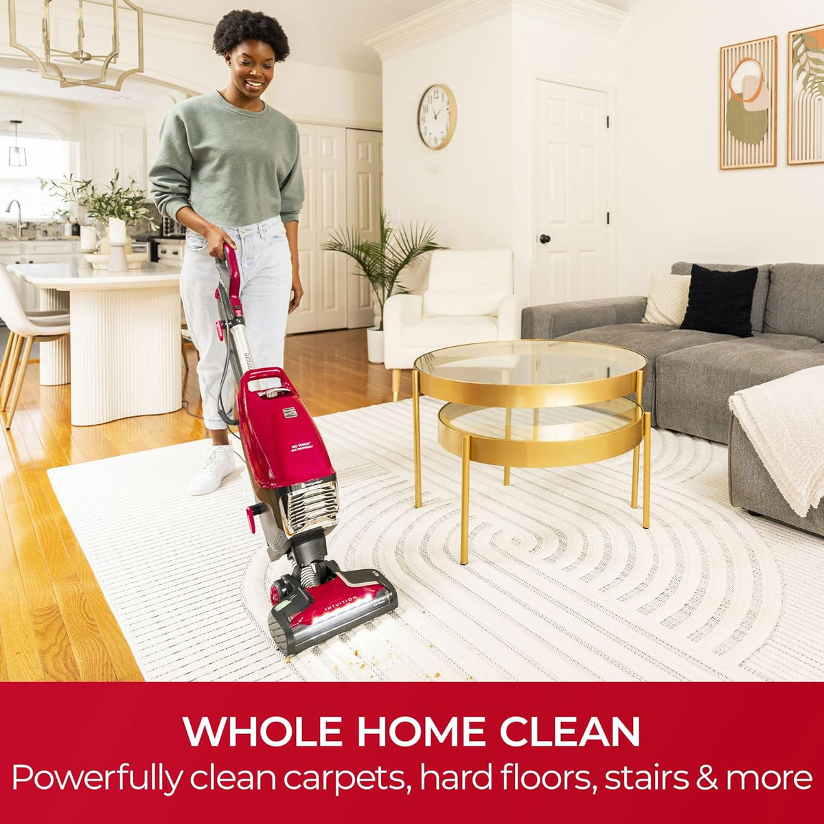 Intuition Bagged Upright Vacuum Pet Friendly | Lift-Up Carpet Vacuum Cleaner, 2-Motor Power Suction with HEPA Filter