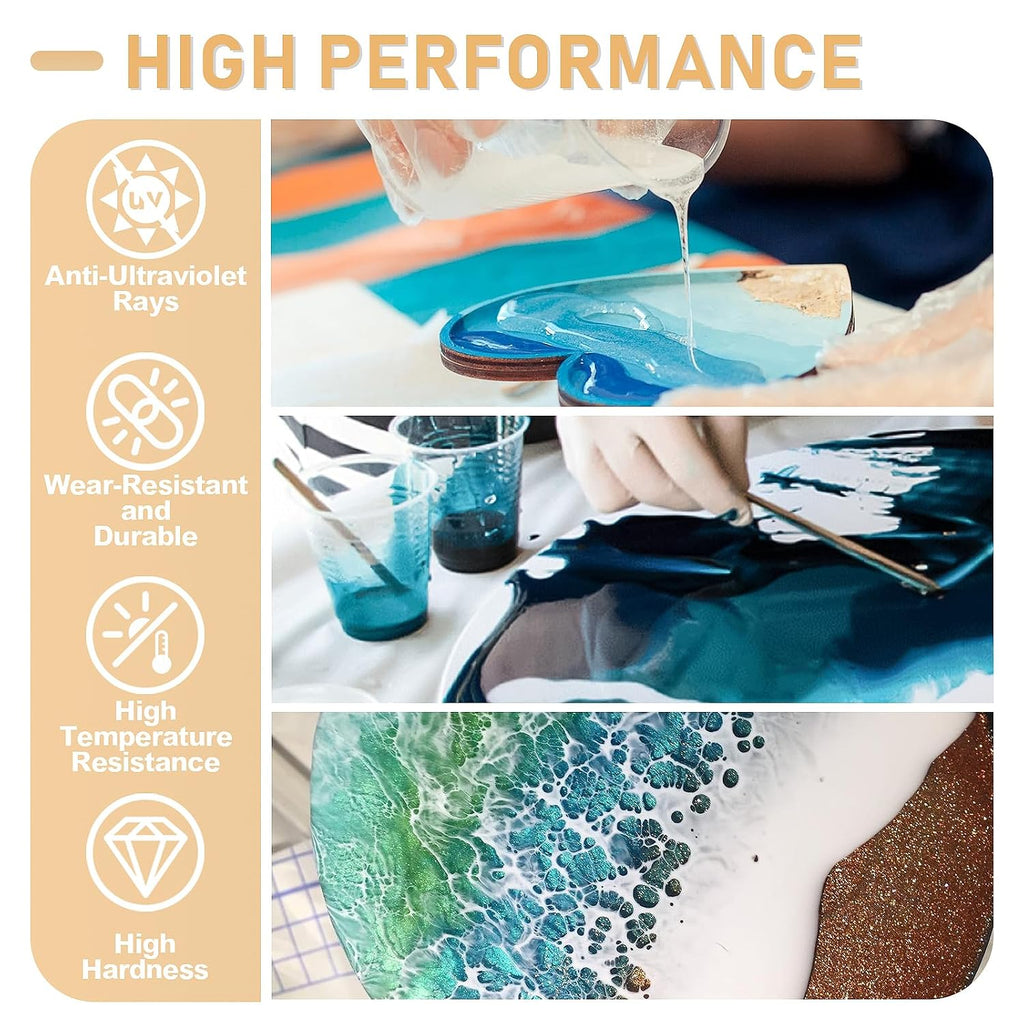 Epoxy Resin Kit 72OZ, Newly Formulated Crystal Clear Epoxy Resin | Strong, Bubble-Free, Anti-Yellowing Art Resin