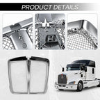 Chrome Front Grill With Bug Screen Compatible with 2008-2019 Kenworth T660