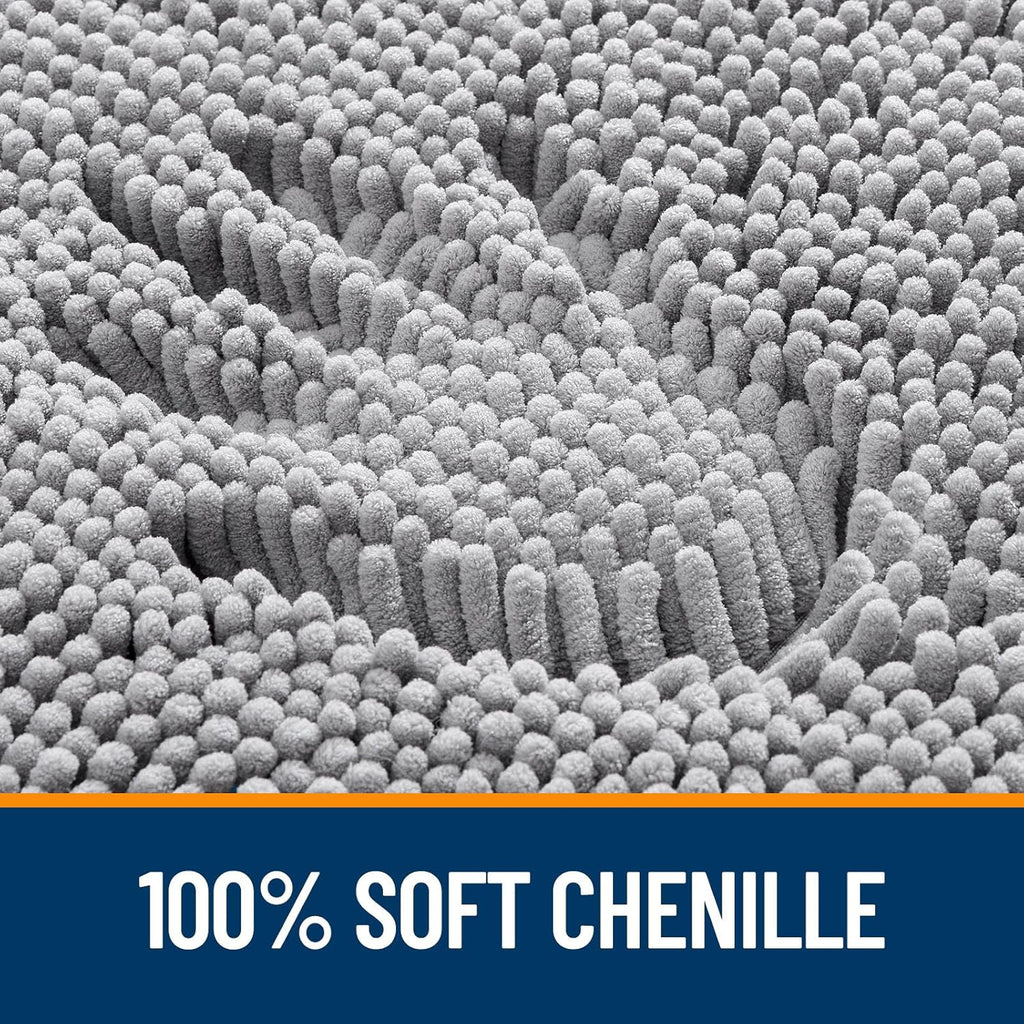 Bathroom Rugs 30x20, Extra Soft Absorbent Chenille Bath Rugs | Grey, Quick-Drying Rubber Backing, Machine Washable